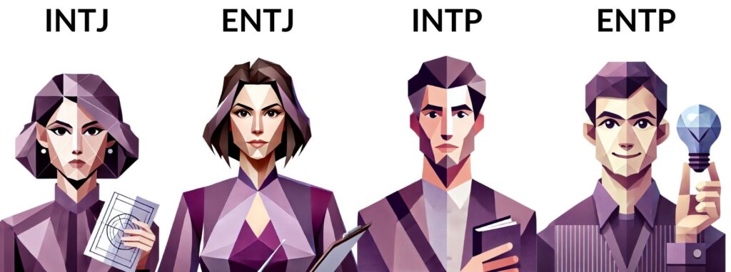 Caractéristiques des types NT dans le MBTI : indépendance intellectuelle, logique, résolution de problèmes complexes, créativité, vision à long terme