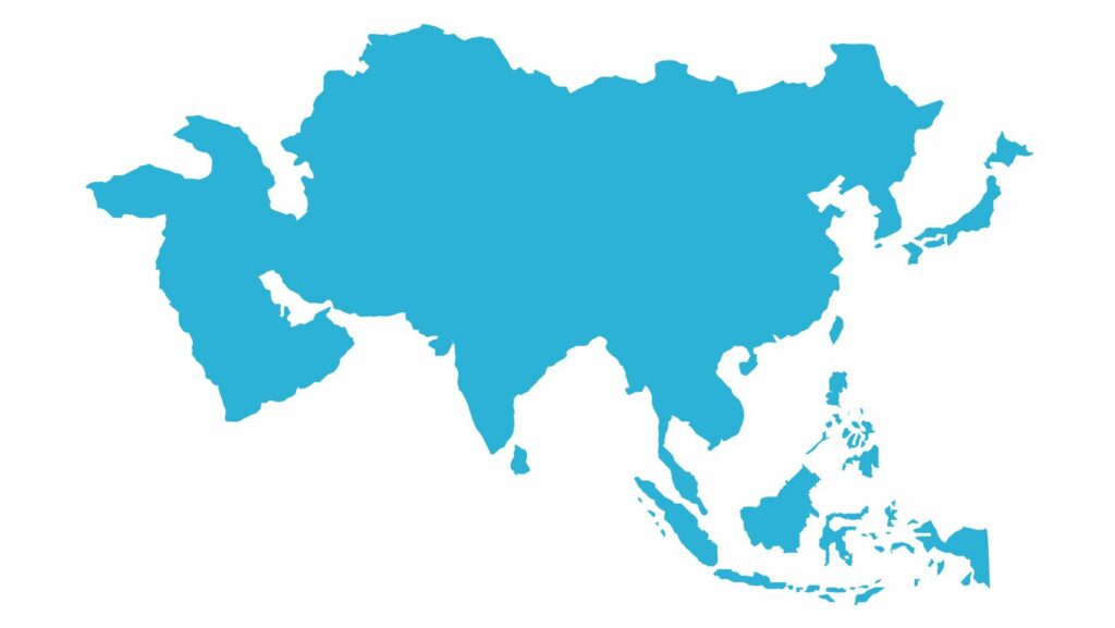 La gratitude en Asie, et notamment en Chine et au Japon. Carte de l'Asie.