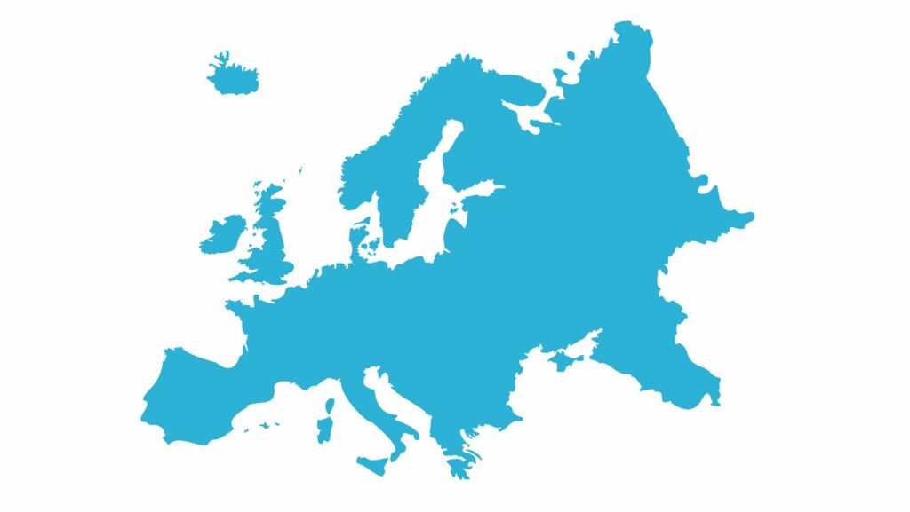 La gratitude en occident. Carte de l'Europe