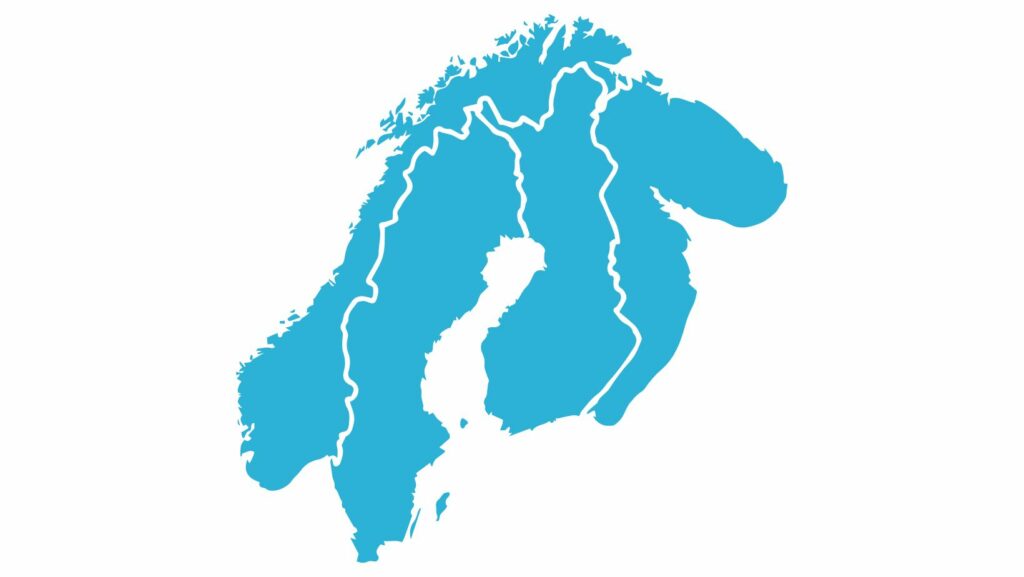 La gratitude en scandinavie. Carte de la scandinavie