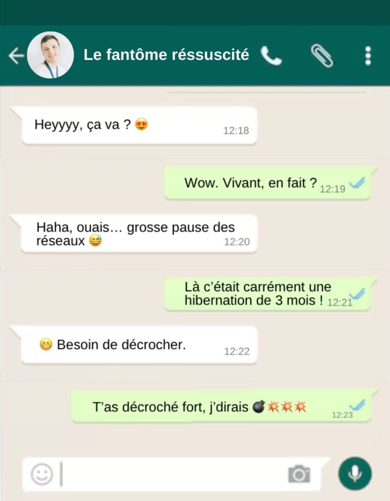 Le fantôme ressuscité : la personne qui réapparaît soudainement par message sur WhatsApp