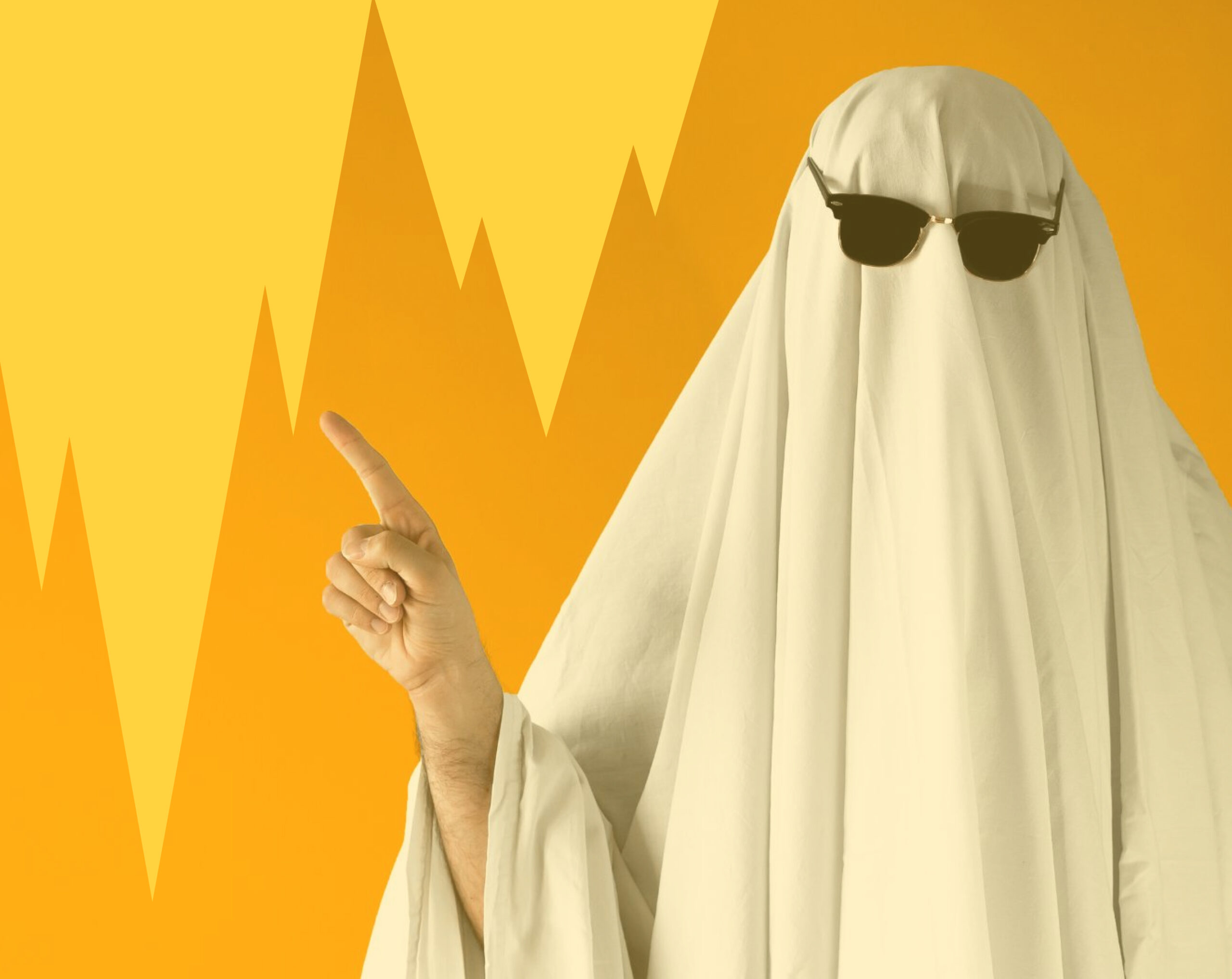 Un fantôme représente l'acte de ghosting : disparaitre du jour au lendemain d'une relation, souvent amoureuse