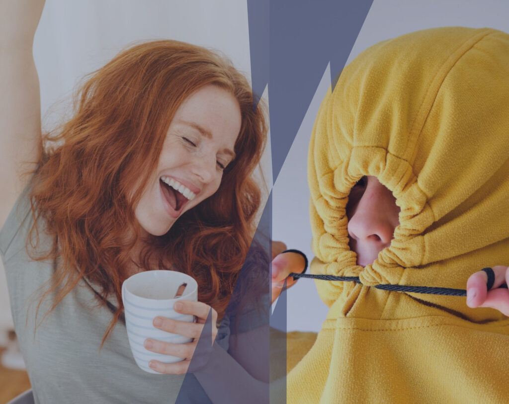 Test et quiz : deux personnes représentant l'extraversion et l'introversion dans le MBTI