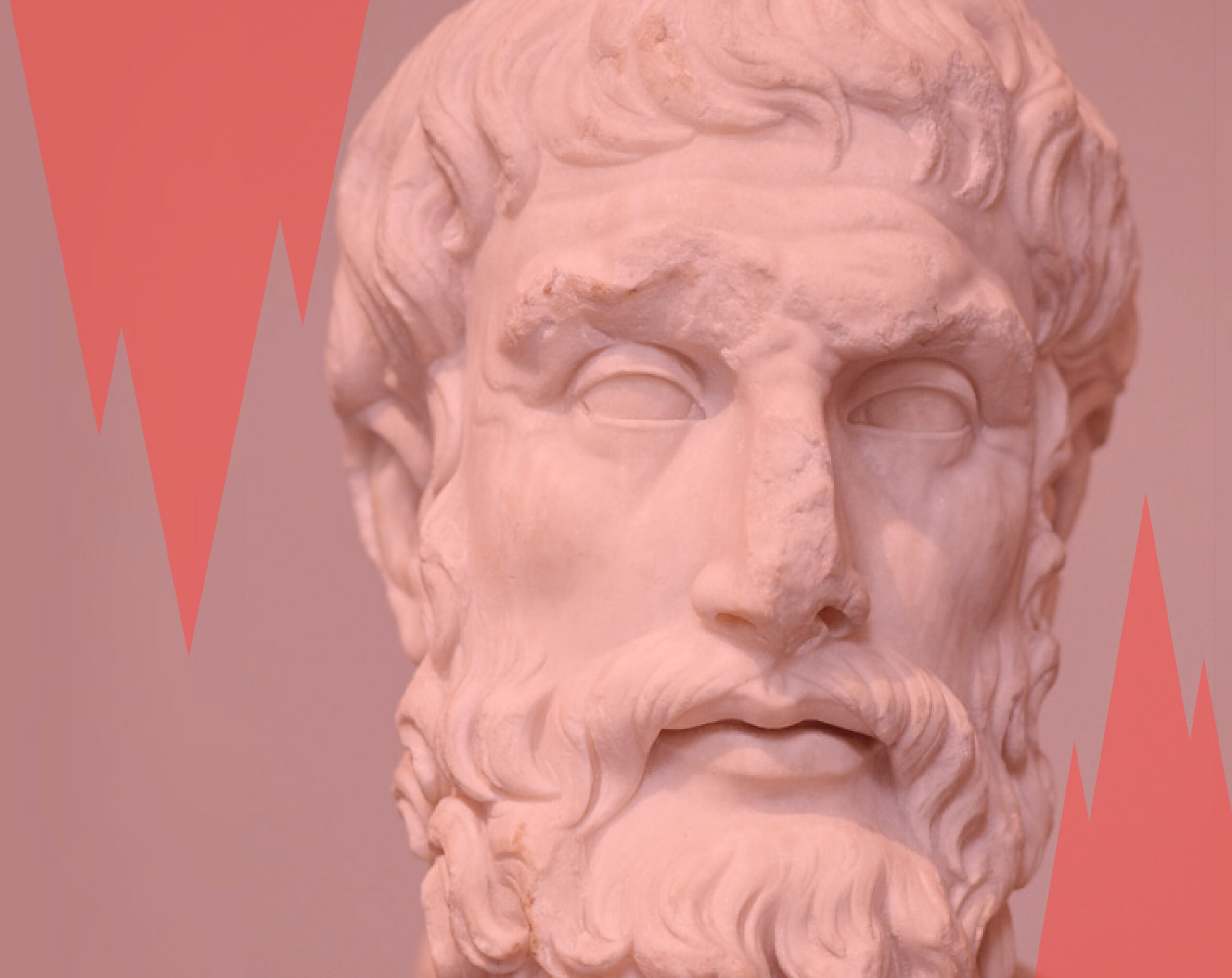 Buste d’Épicure illustrant la philosophie de l’épicurisme et la recherche du bonheur simple et apaisé