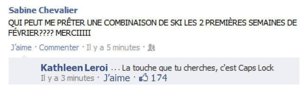 Le top 10 des boulets sur Facebook : l'addict aux lettres capitales