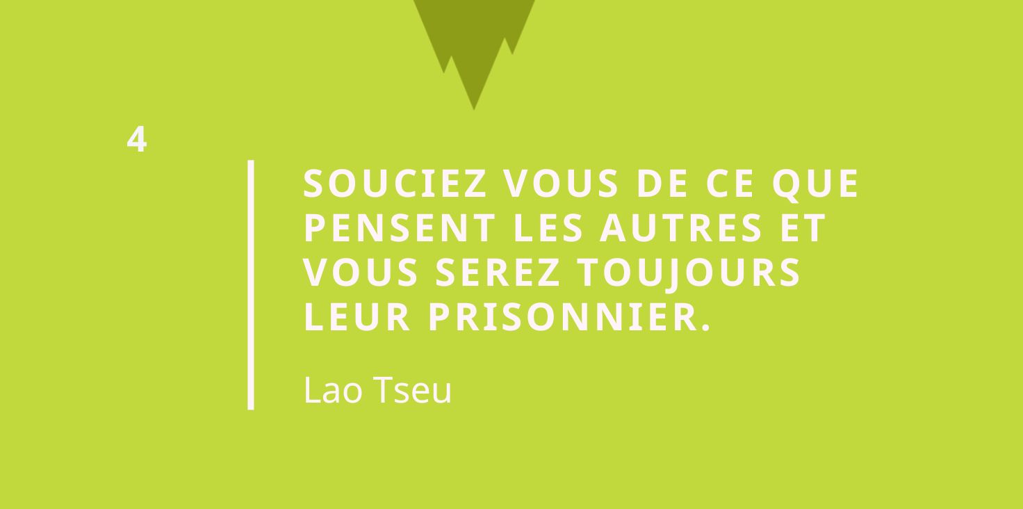Citation Taoïsme - Souciez vous de ce que pensent les autres et vous serez toujours leur prisonnier.