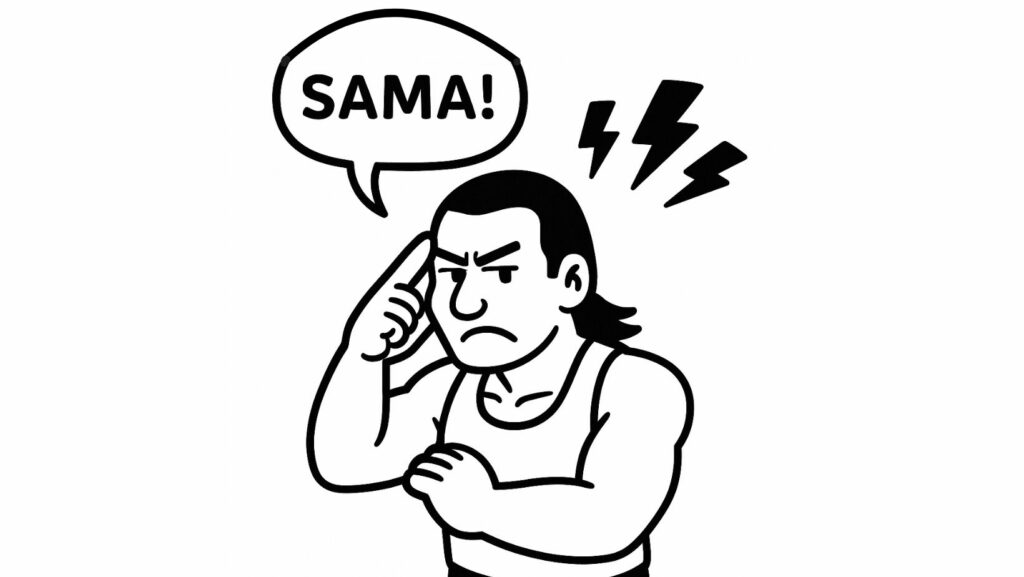 Sama représenté comme un personnage musclé qui illustre l’auto-dévalorisation et l’anticipation négative