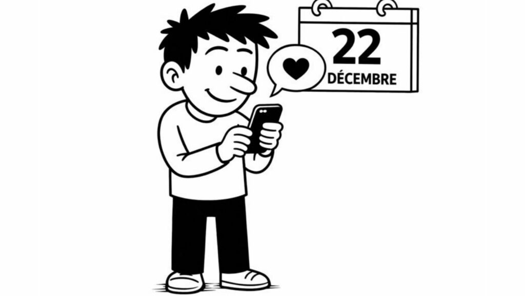 Petit personnage qui réalise un défi pour un calendrier de l'avent introspectif et de développement personnel