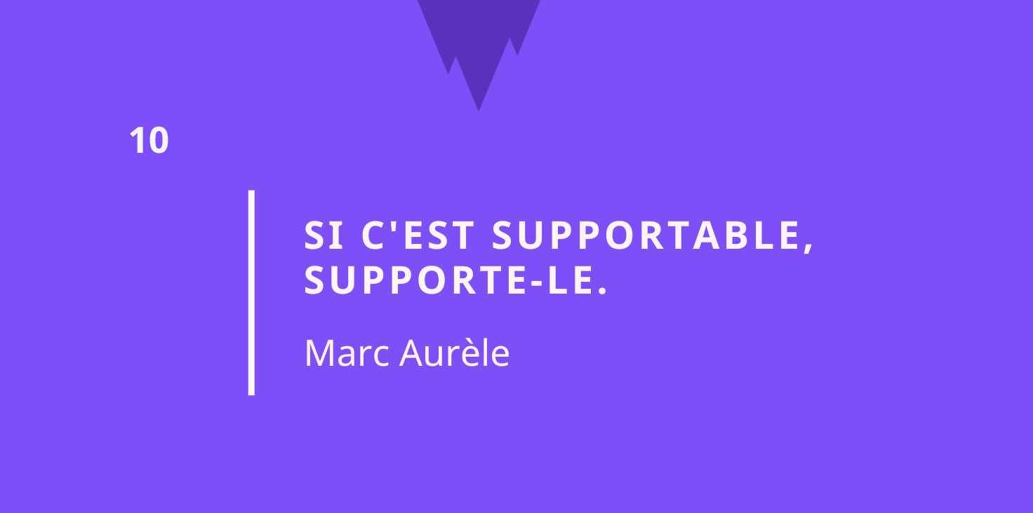 Citation stoïcisme: si c'est supportable, supporte-le - Marc Aurèle