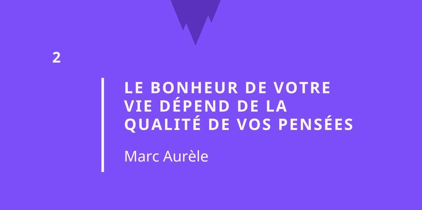Citation stoïcisme: Le bonheur de votre vie dépend de la qualité de vos pensées - Marc Aurèle