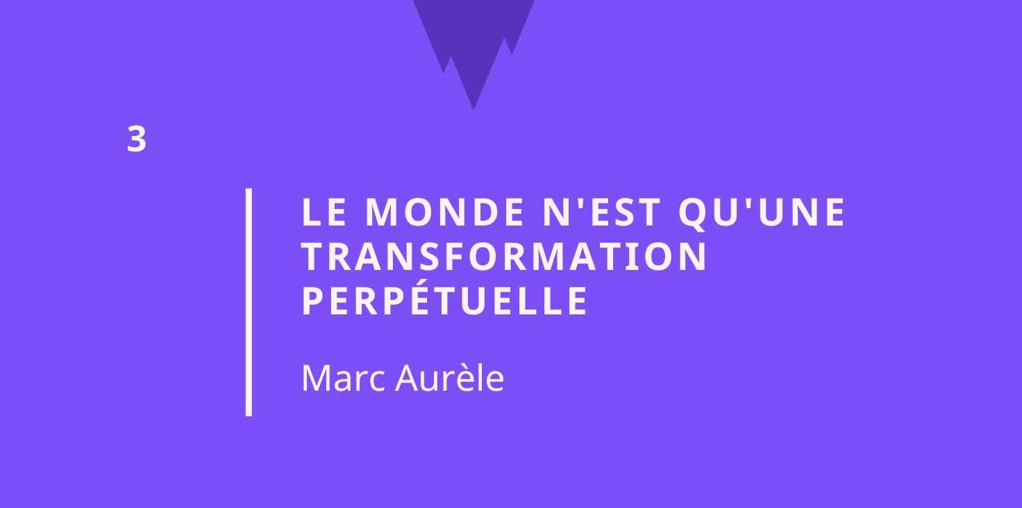 Citation stoïcisme: Le monde n'est qu'une transformation perpétuelle - Marc Aurèle