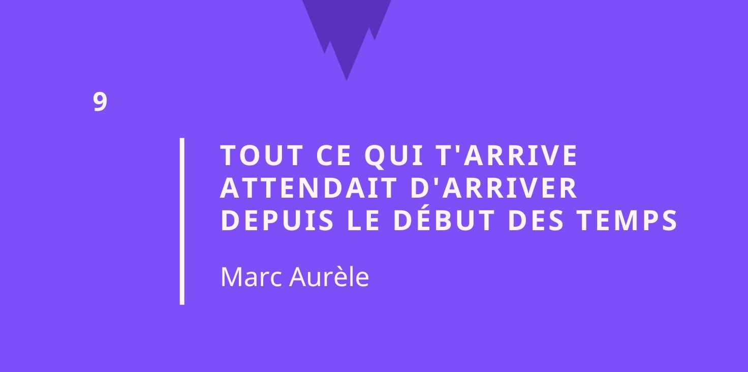 Citation stoïcisme: tout ce qui t'arrive attendait d'arriver depuis le début des temps - Marc Aurèle